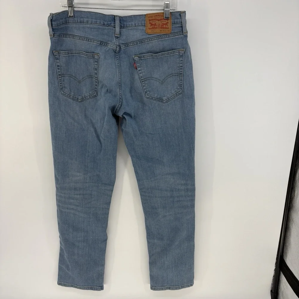 Levis 541 Athletic Taper Jeans Mens 33x32 Fits 33X31 Light Wash Stretch Pants